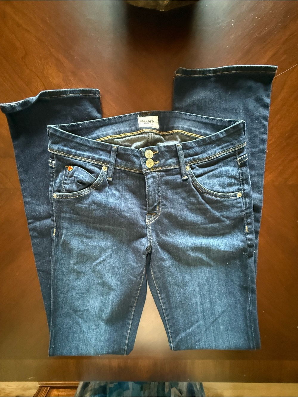 Hudson "Beth Baby Boot" Jeans in Dark Blue Denim - Size 29